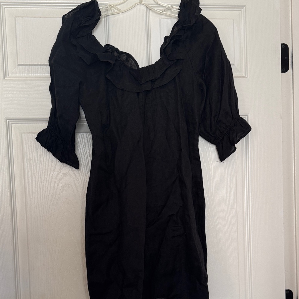 Reformation Black Ruffle Mini Dress - Picture 7 of 7